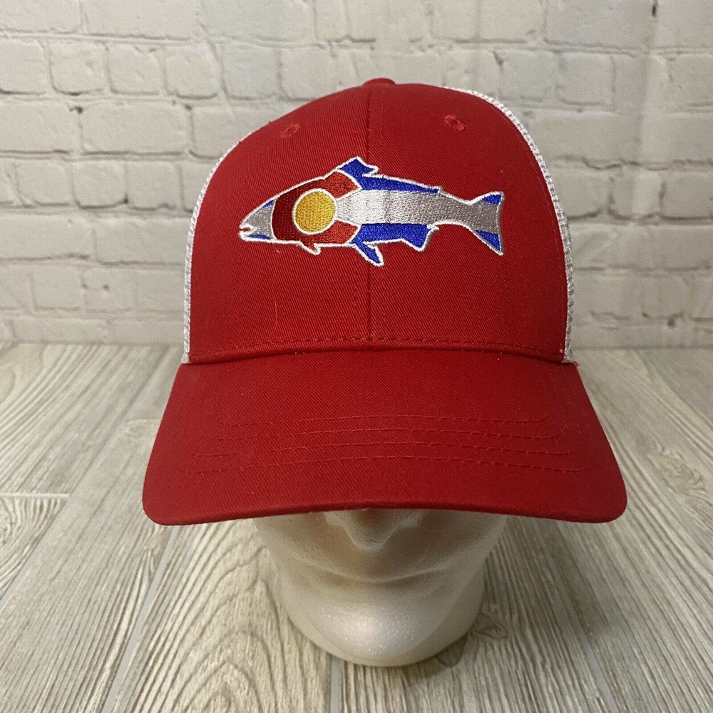 Rep Your Water Colorado Trucker Snapback Hat Mesh Adjustable Red EUC